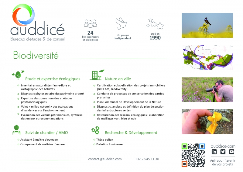 Les prestations d'Auddicé biodiversité en Belgique